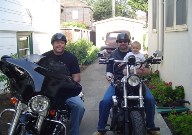 My Brother, Nephew and Myself heading out for a ride in Northern California.